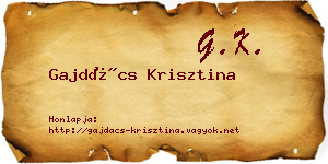 Gajdács Krisztina névjegykártya